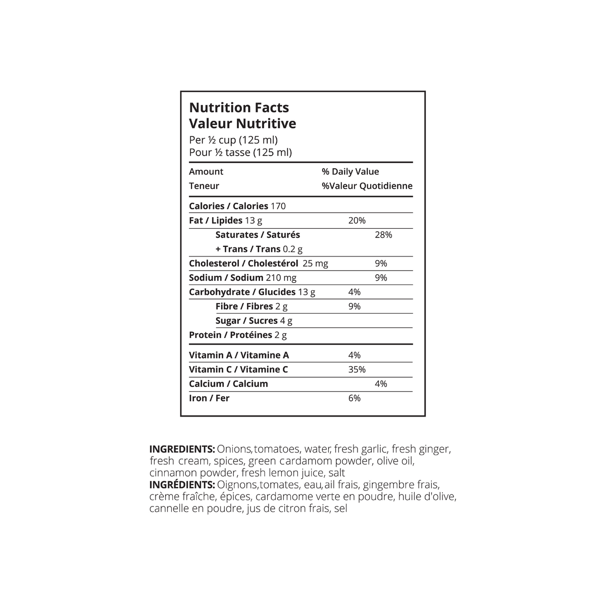 Sherni's Butter Chicken Sauce Canadian Food Company